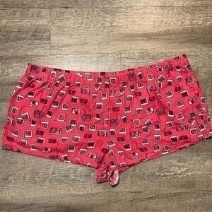 SO pink camera/photograph flannel pajama shorts 2X